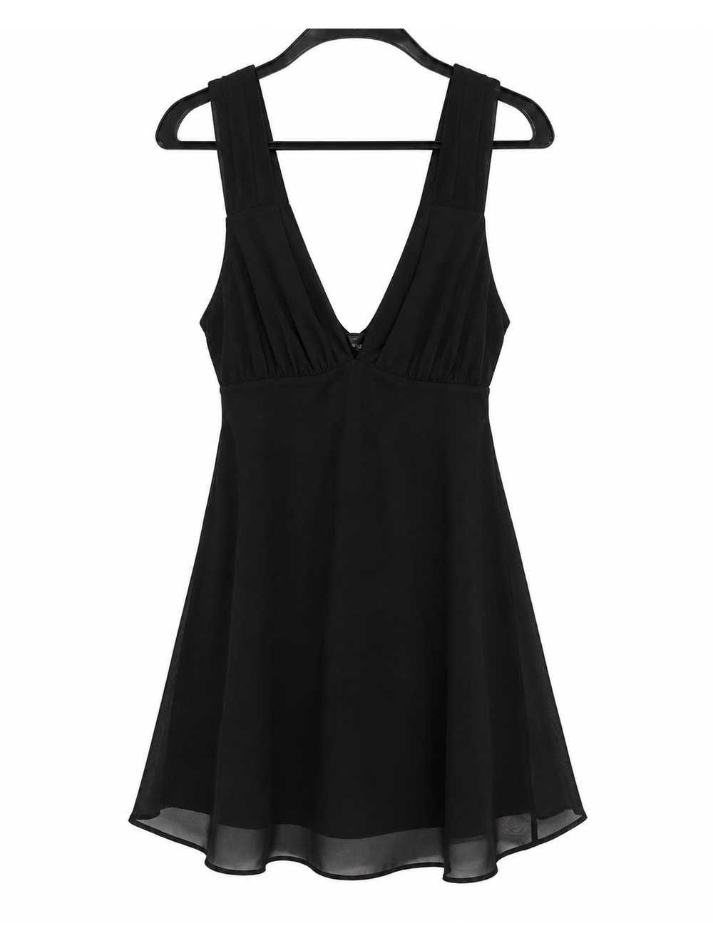 Wild Fable Black Chiffon Cowl Back Mini Dress